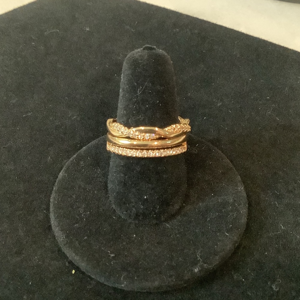 Gold Stackable Rings for Women - Twisted & Pavé Styles, Brand New